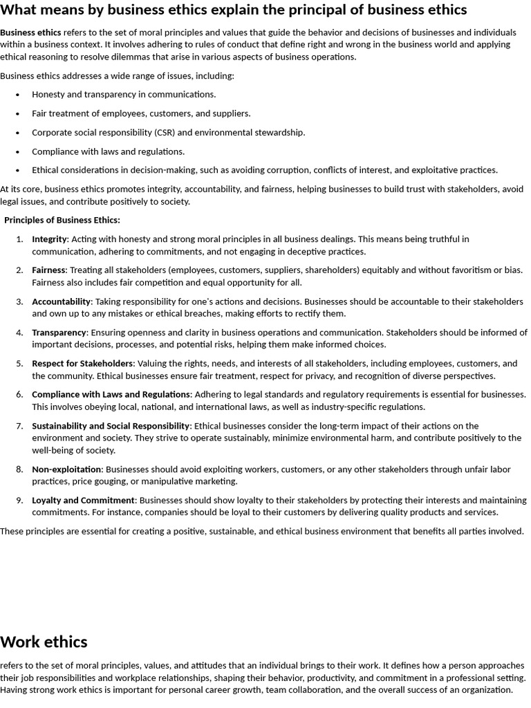 Business Ethics | PDF