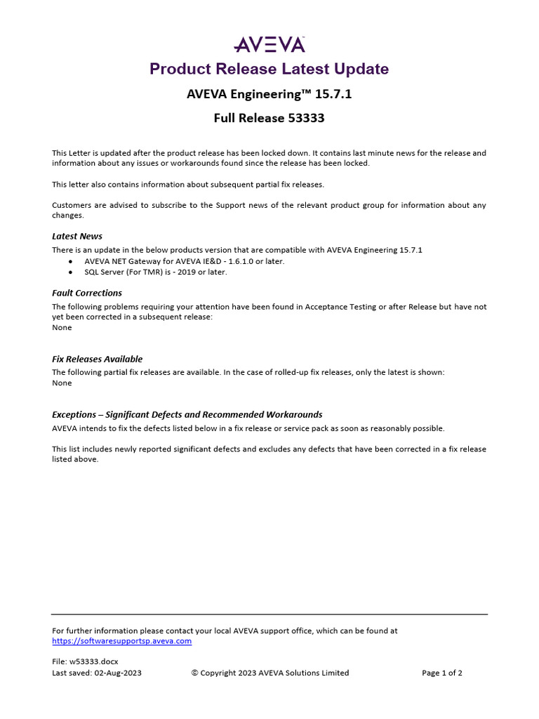 Product Release Latest Update | PDF