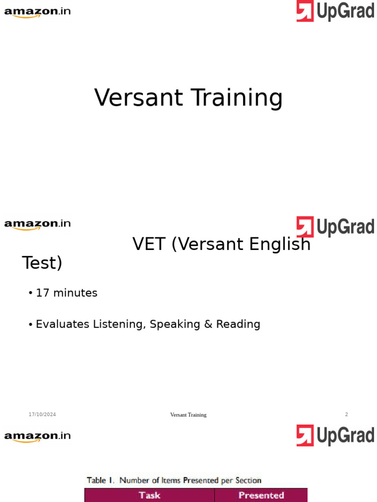 Versant Training Verbal | PDF