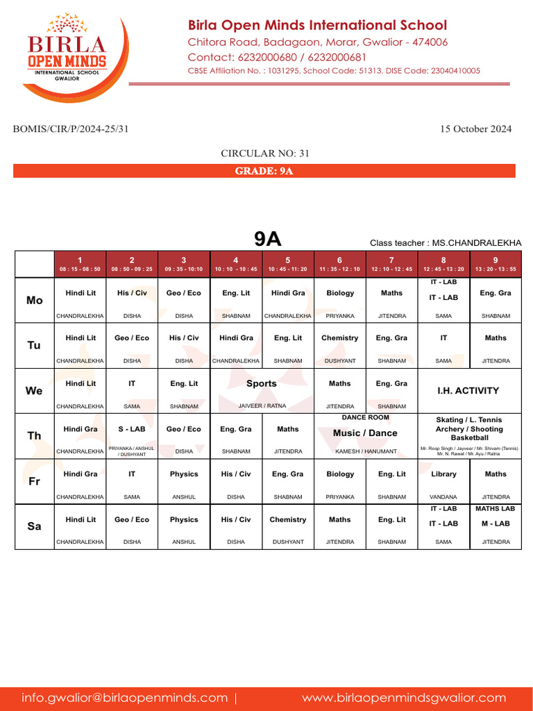 Revised Timetable Meaning In Tamil