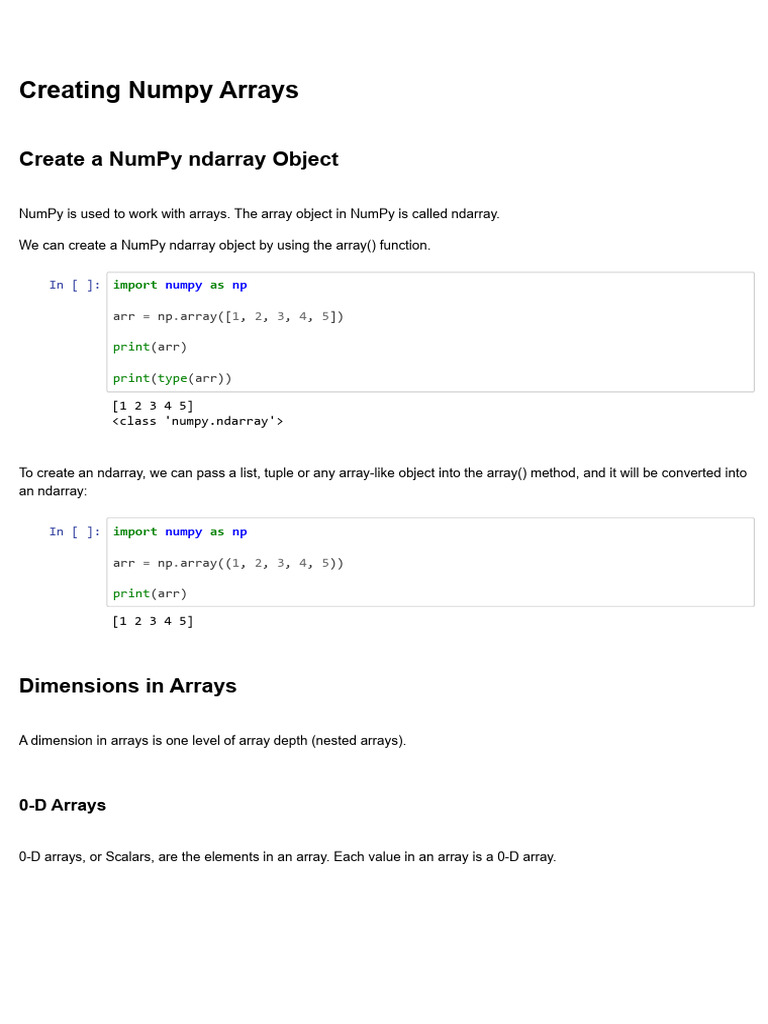 Unit-9 Numpy | PDF