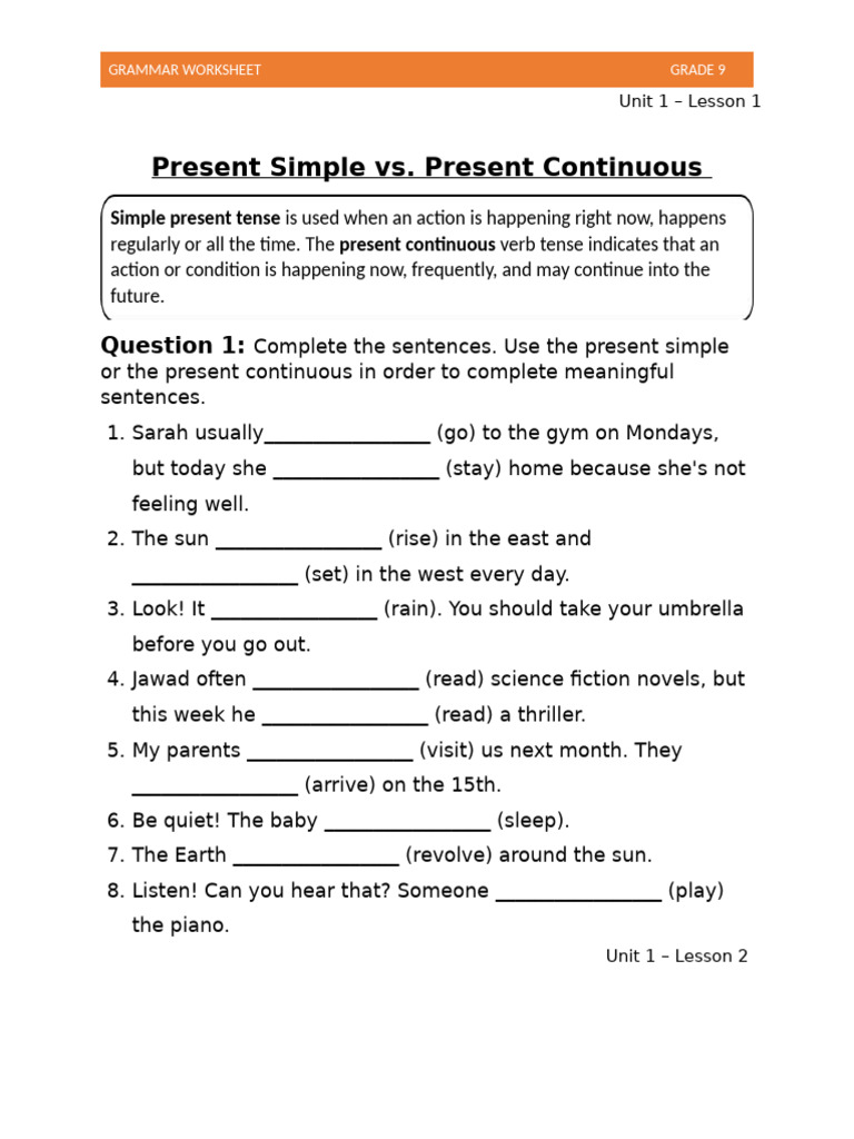 Grade 9 Grammar Booklet Pdf