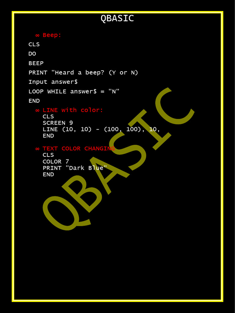 Q Basic Codes | PDF
