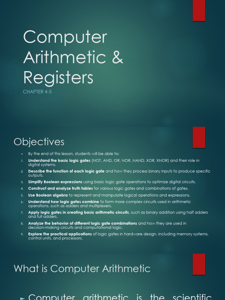 Chapter - 04 - 05 Computer Arithmetic - Registers Memory | PDF