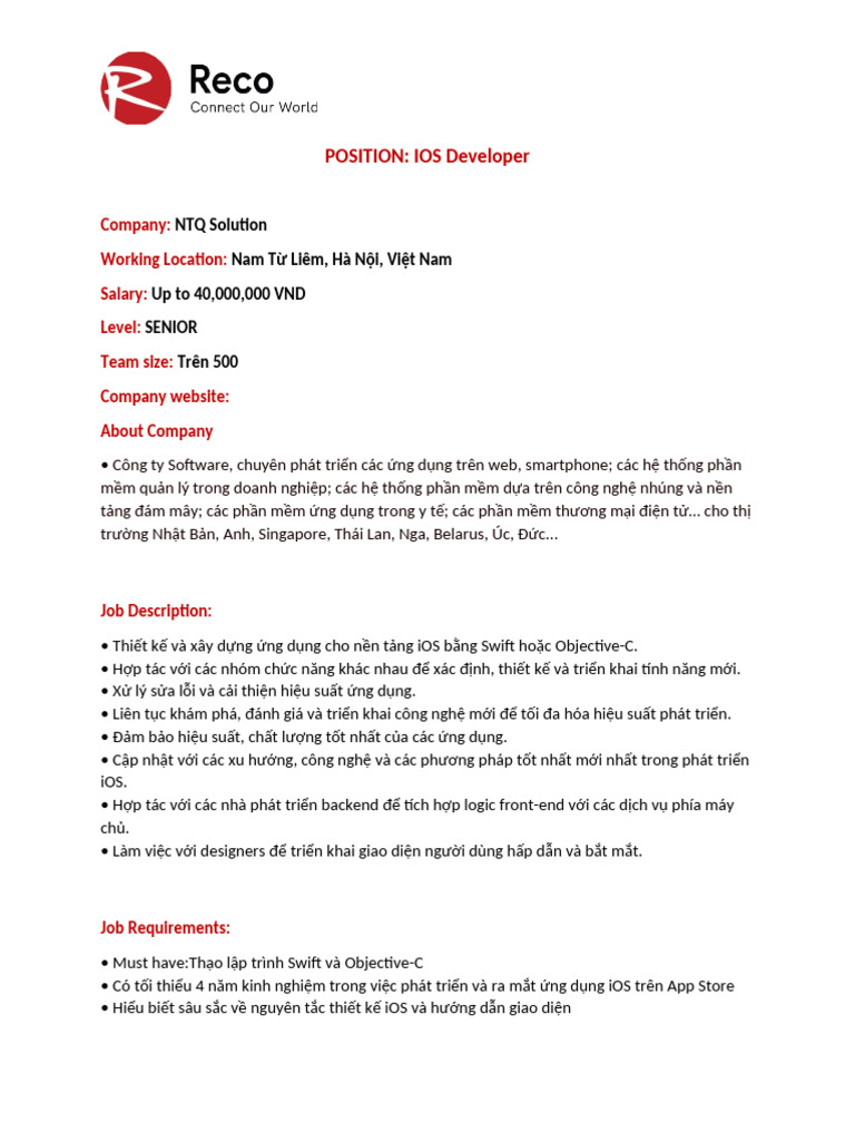 JD IOS Developer | PDF