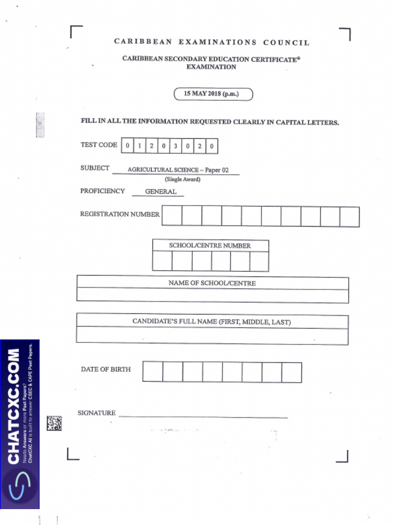 CSEC Agricultural Science P2 2018 | PDF