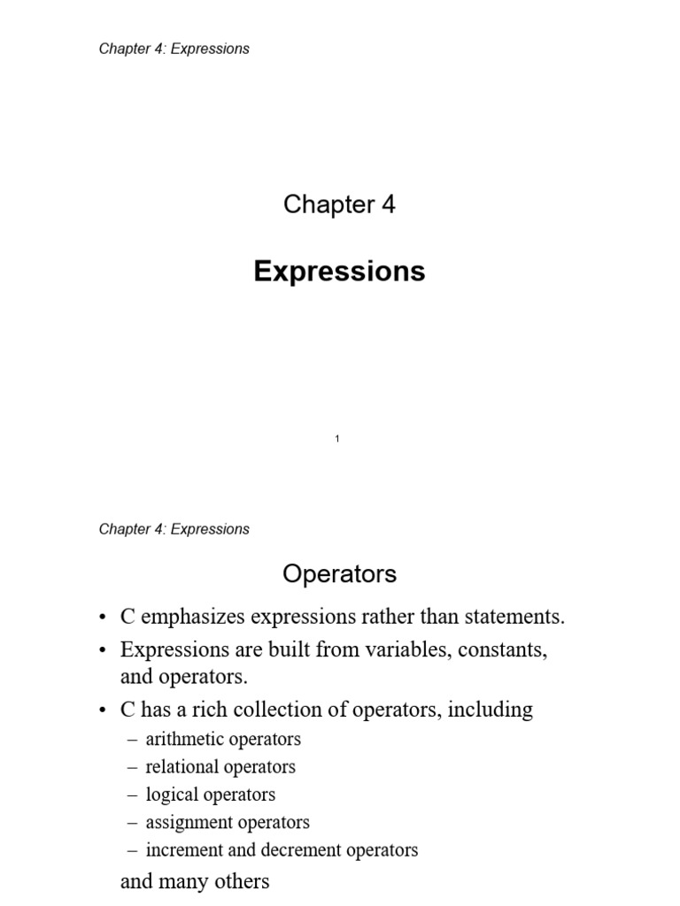 CHP 4 Expressions | PDF