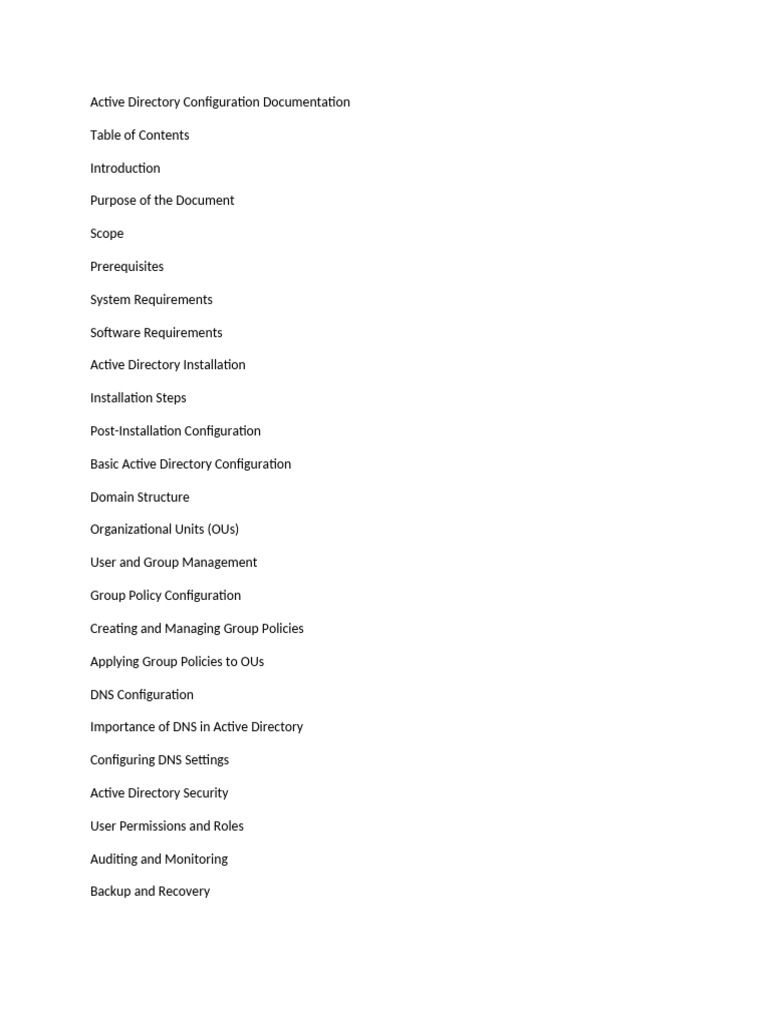 Active Directory Configuration Documentation | PDF | Active Directory ...
