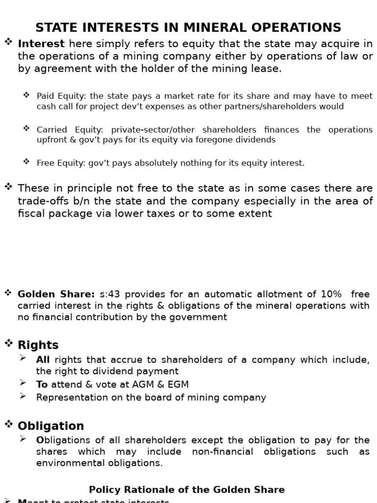 STATE INTEREST in Mineral Resources | PDF | Dividend | Mergers And ...