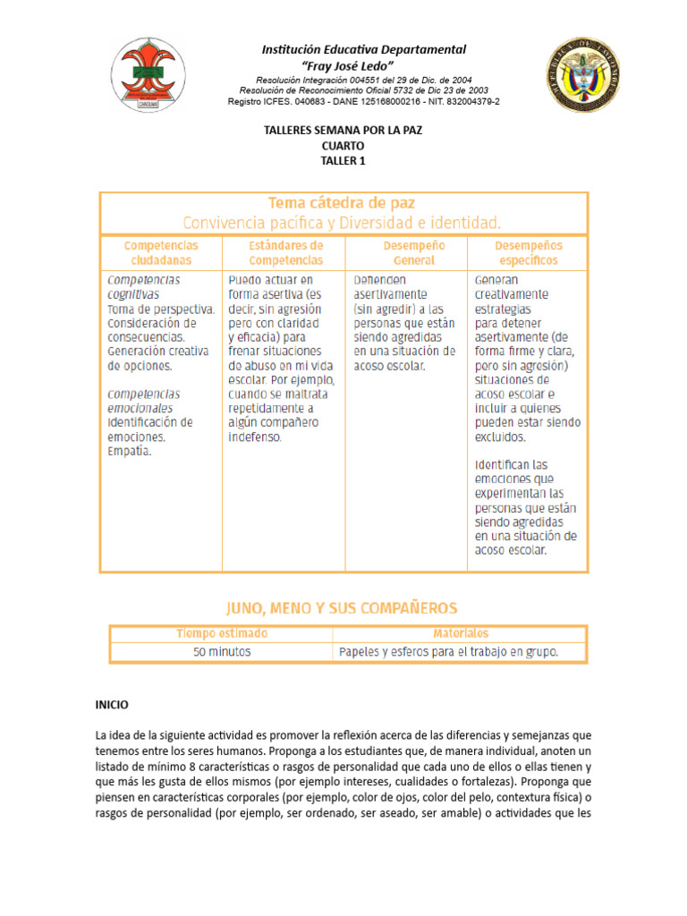 Talleres de Reflexión sobre la Diversidad | PDF | Crecimiento personal ...