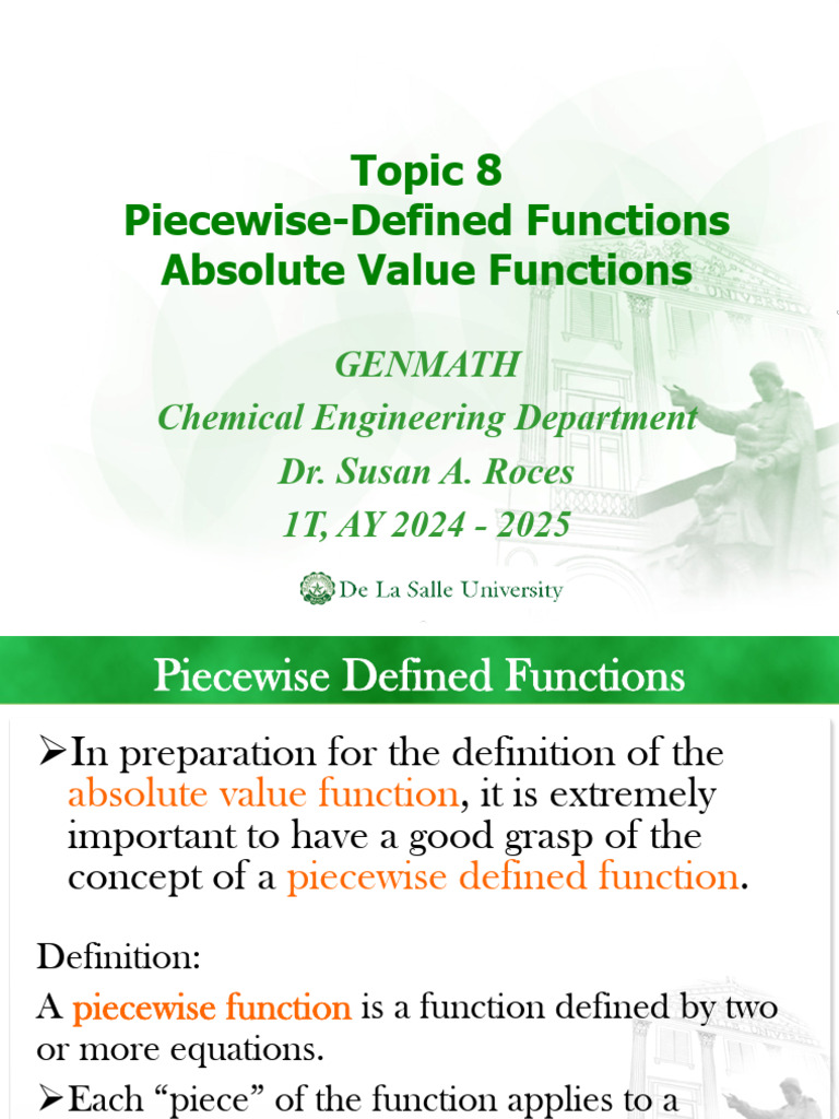 Piecewise-Defined Functions (Including Absolute Value Functions) - SAR ...