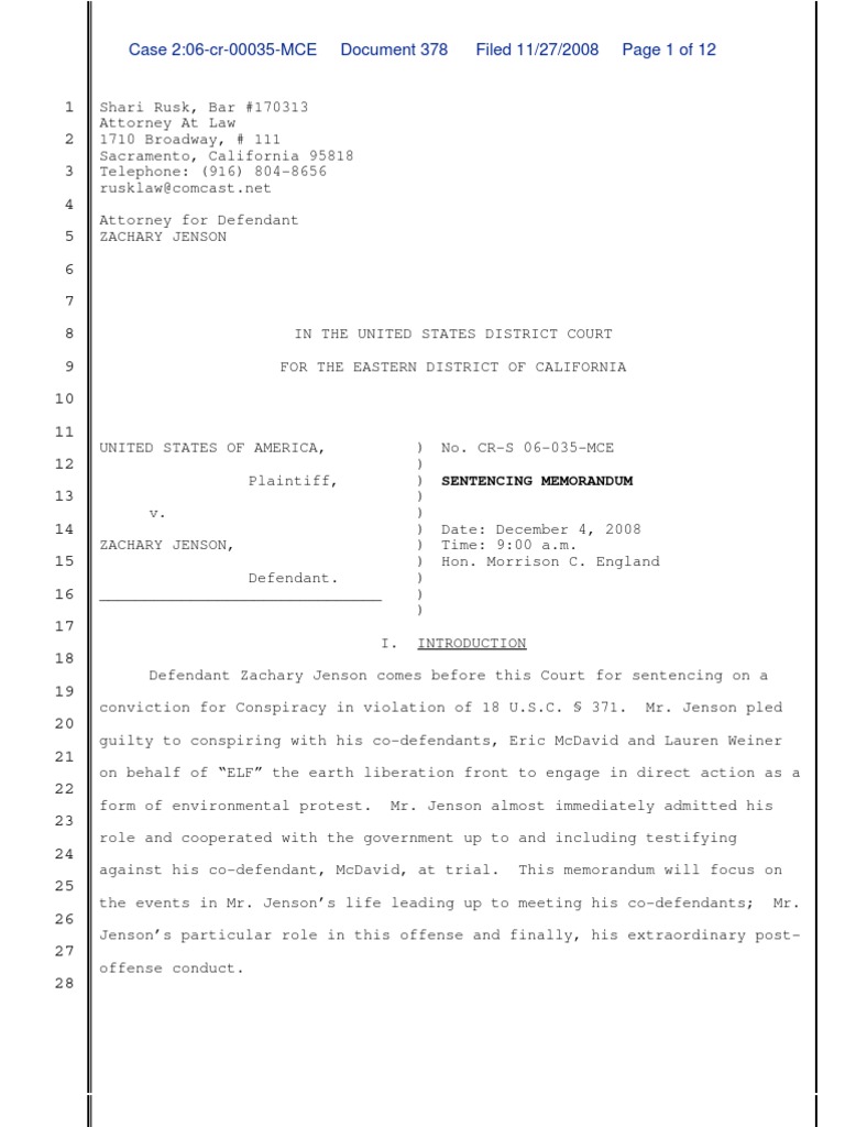 Case 2:06-cr-00035-MCE Document 378 Filed 11/27/2008 Page 1 of 12 | PDF ...