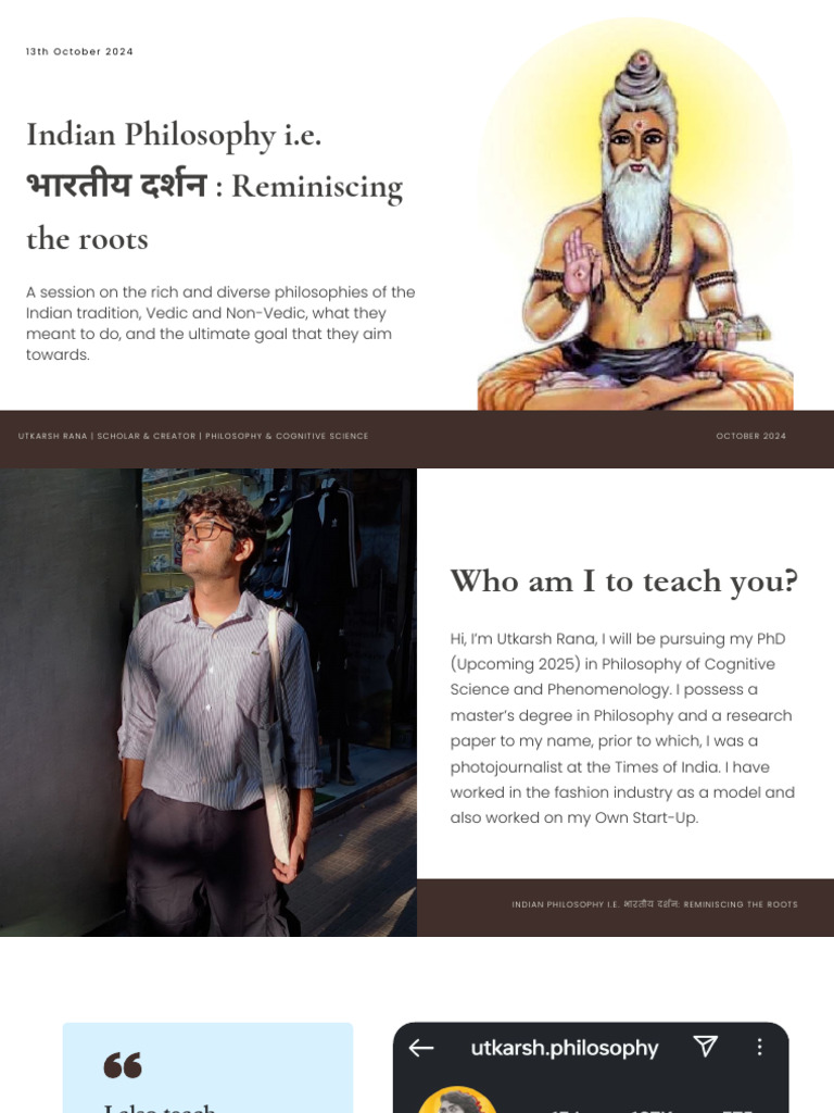 Session 2 - Indian Philosophy, A Presentation | PDF | Brahman | Vedanta