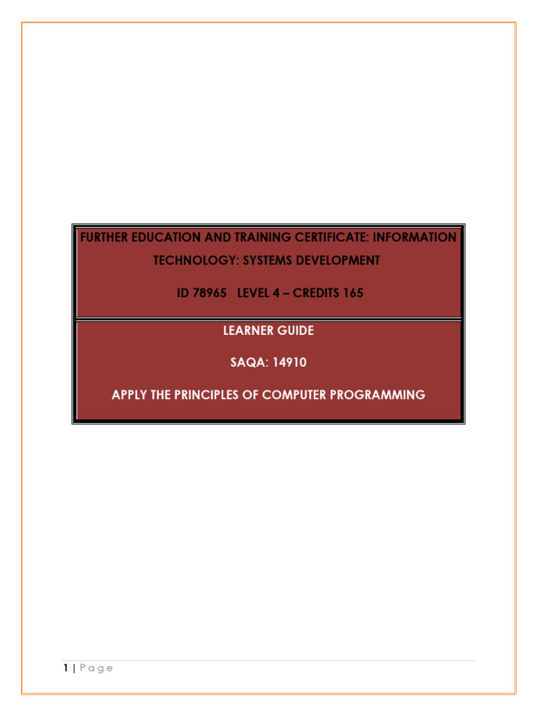 Learner Guide | PDF | Boolean Data Type | Data Type