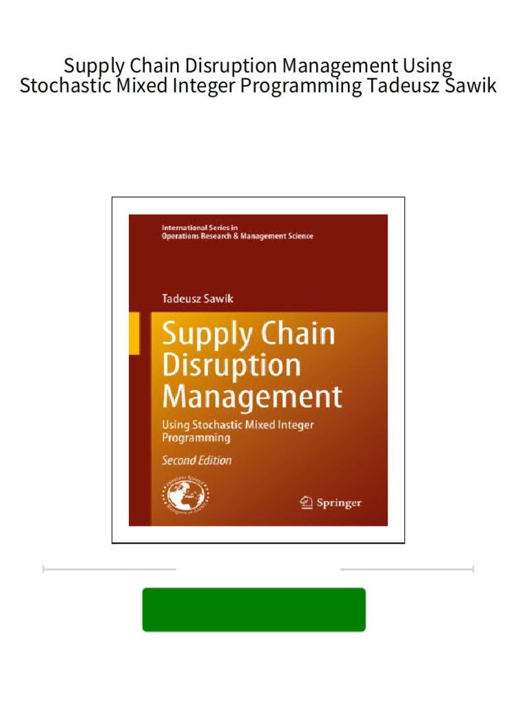 Instant download Supply Chain Disruption Management Using Stochastic