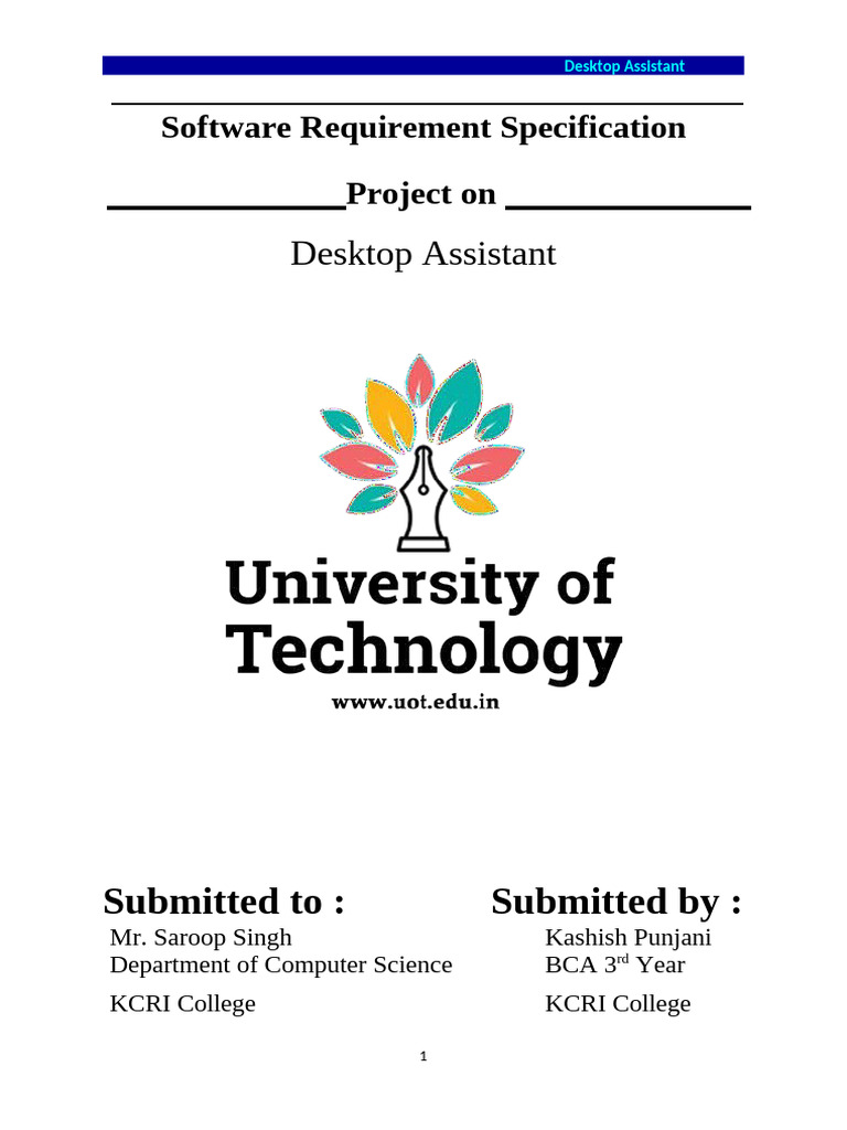 Desktop Assistant Software Specification | PDF | World Wide Web ...