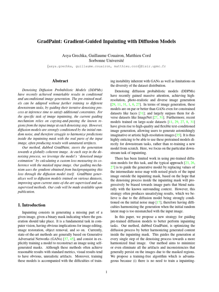 Gradient-Guided Image Inpainting | PDF | Applied Mathematics ...