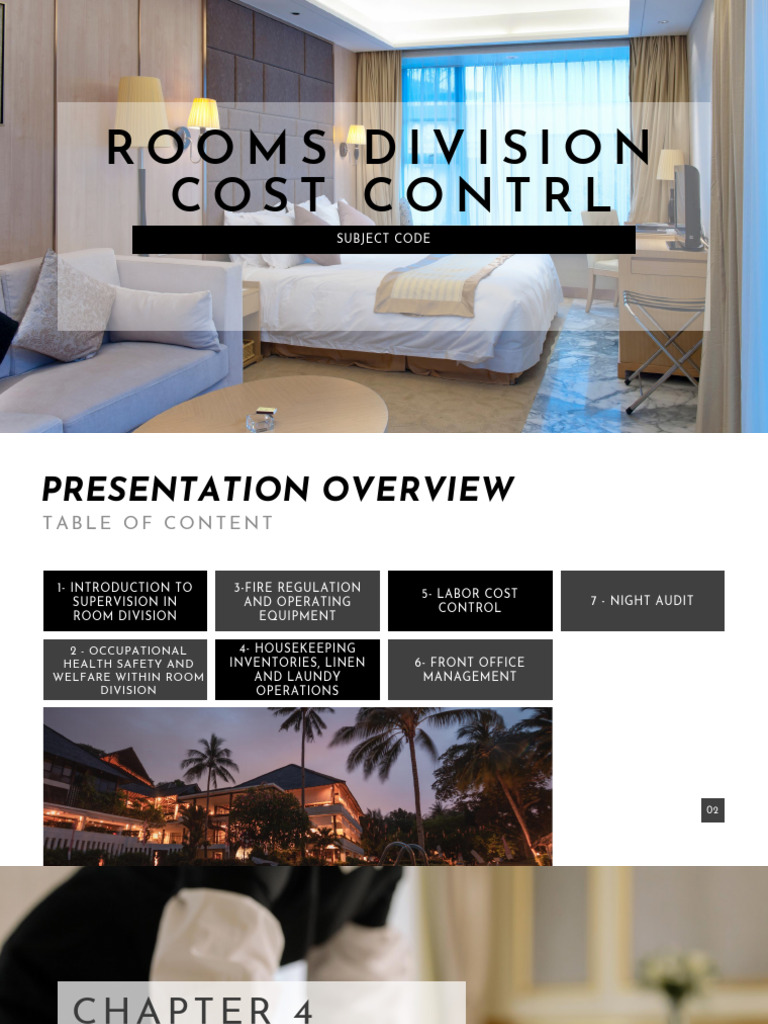 Room Division Cost Control Overview | PDF | Bed | Housekeeping