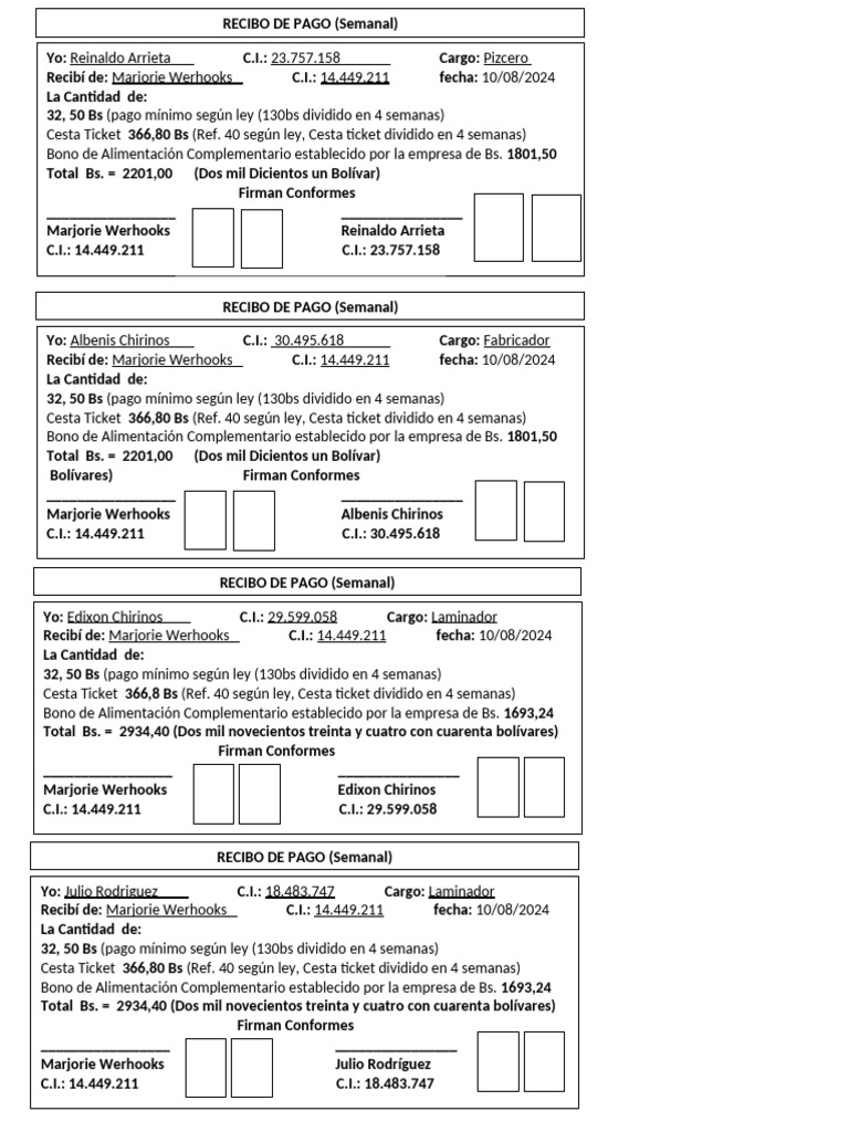 Nuevo Recibo de Pagos Trabajadores | PDF | Finanzas internacionales