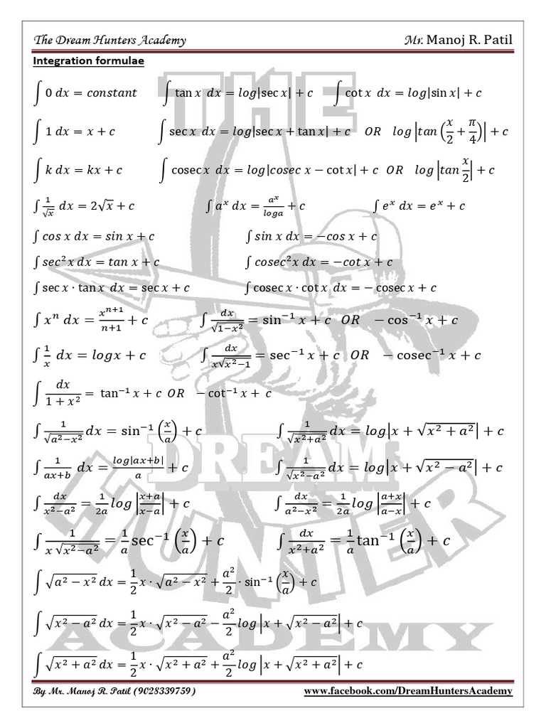 Trigonometry and Differentiation Formulas | PDF | Trigonometric ...