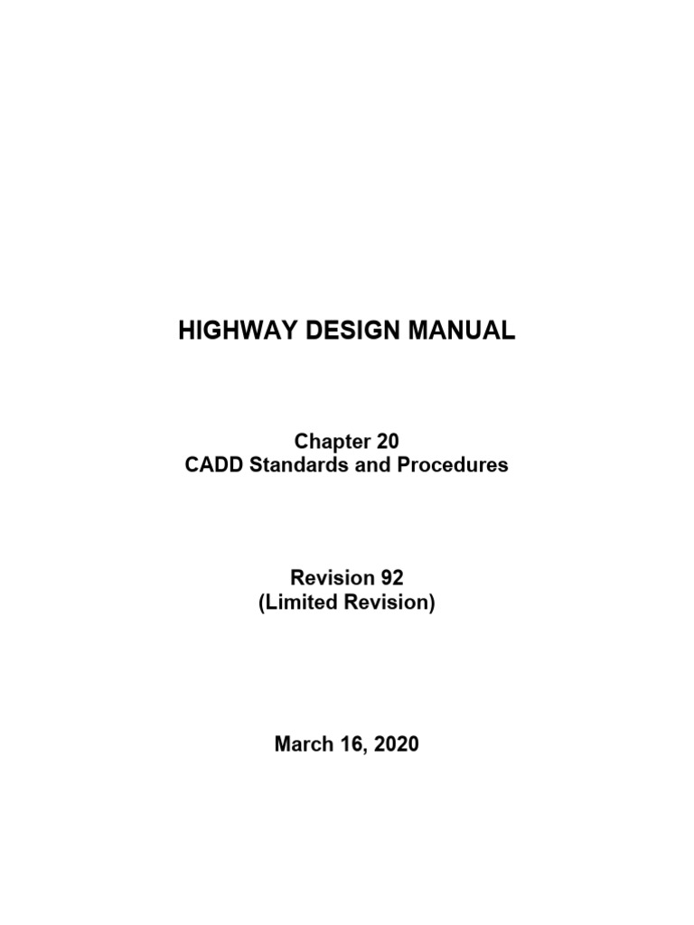 CADD Standards for Highway Design | PDF | Topography | Surveying