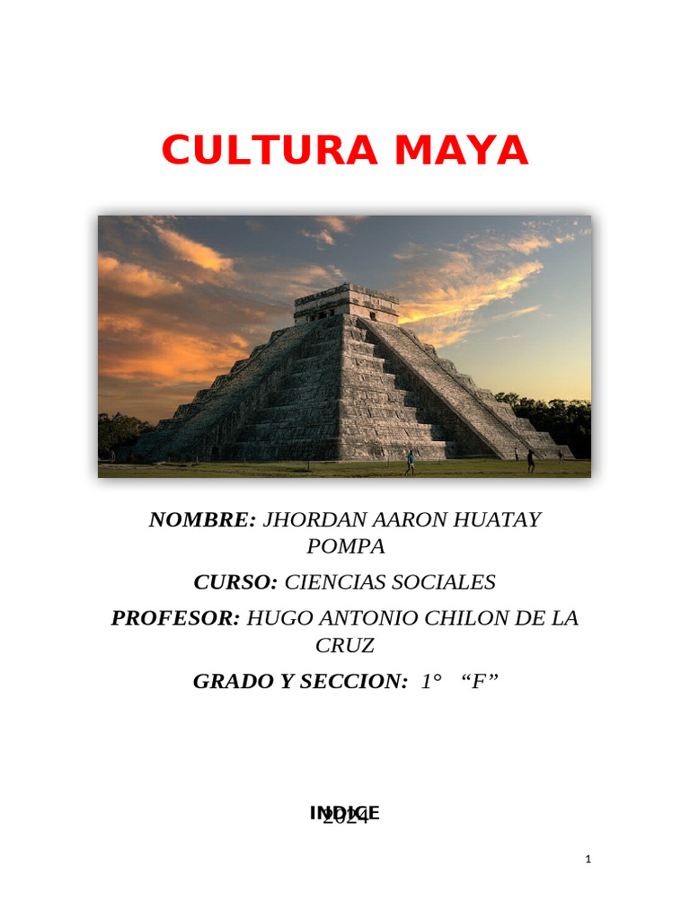 Cultura Maya - Aaron | PDF | Civilización maya | Mesoamérica