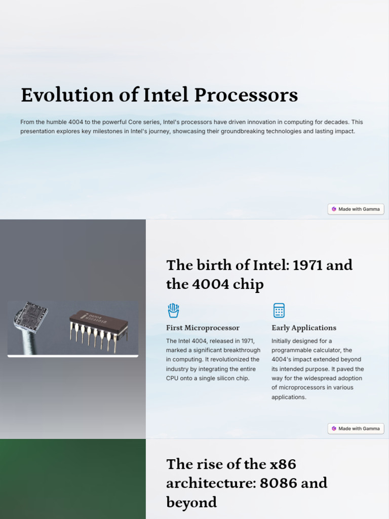 Evolution of Intel Processors | PDF | Intel | Central Processing Unit