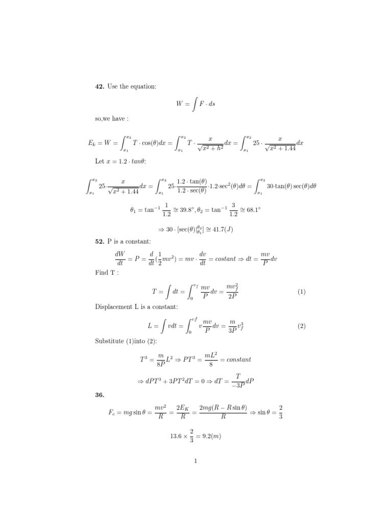 Work and Energy Calculations in Physics | PDF | Teaching Methods ...