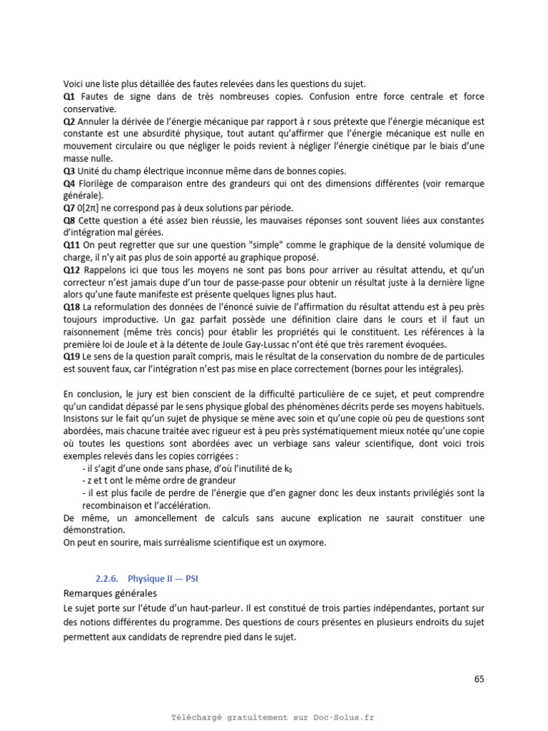 Corrigé Physique II PSI 2018 | PDF | Champ magnétique | Physique