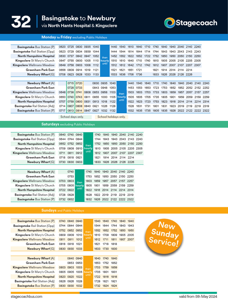Basingstoke Bus Timetable Overview | PDF