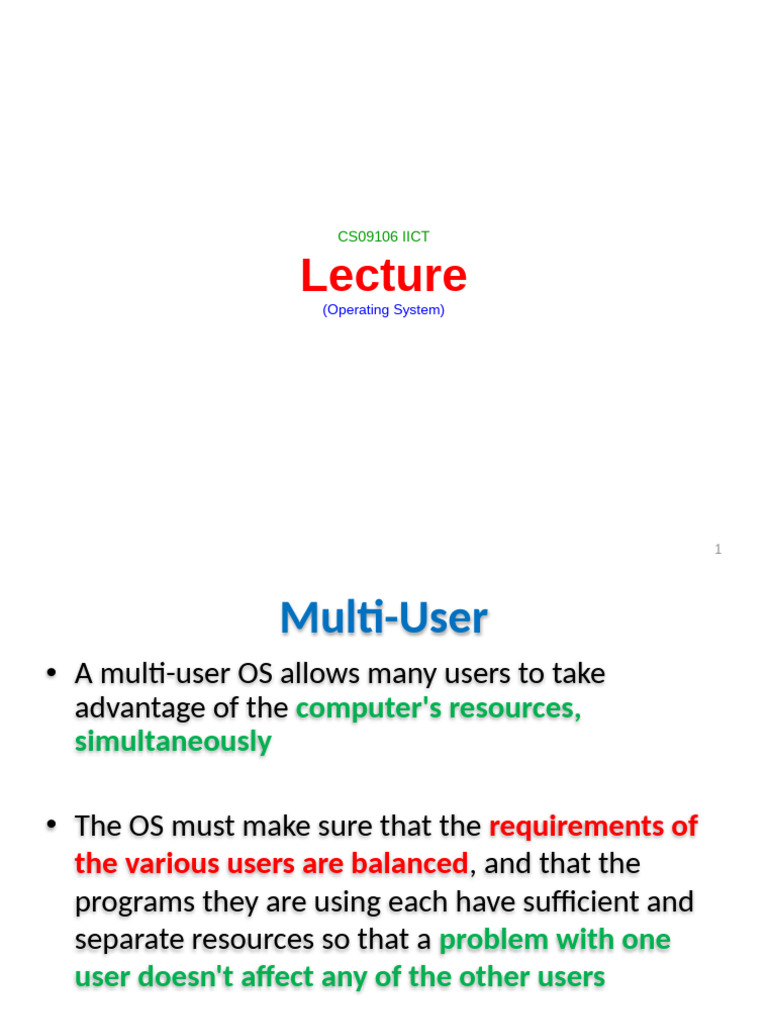 Lec 23 Operating System | PDF | Operating System | Microsoft Windows