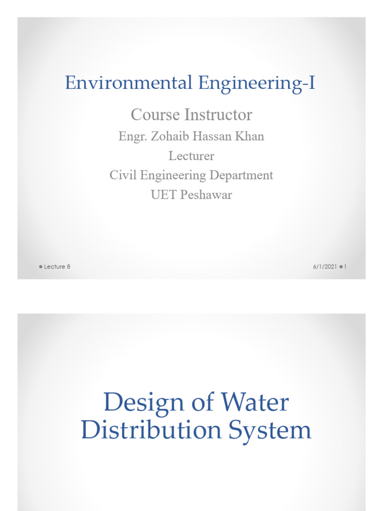 Water Distribution System Design Guide | PDF | Fluid Dynamics | Liquids