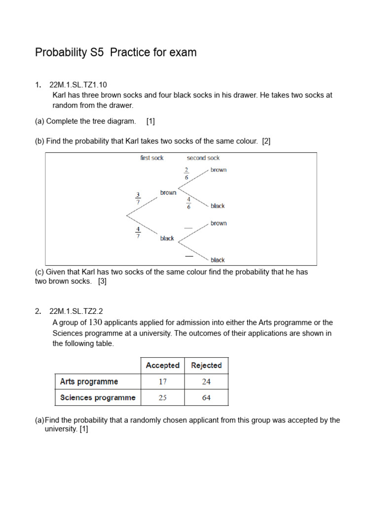 Hardest GCSE Maths Probability Questions | PDF | Physician | Nursing