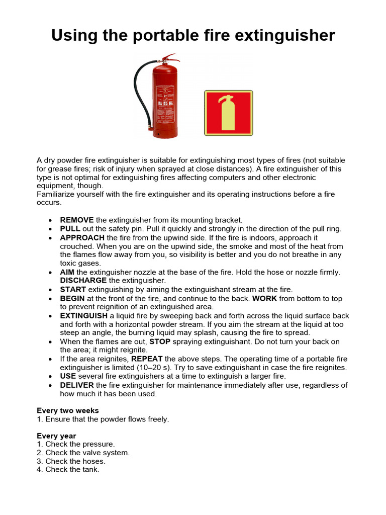 Portable Fire Extinguisher Pdf