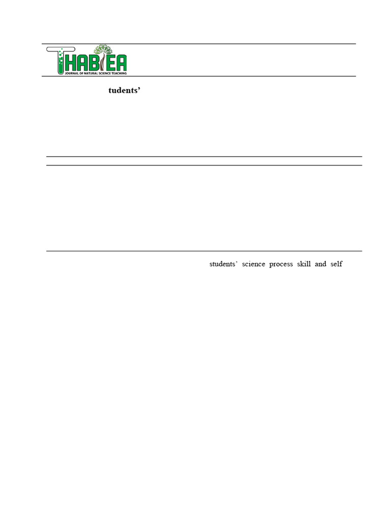 Enhancing Students' Science Process Skill and Self-Regulation Through ...