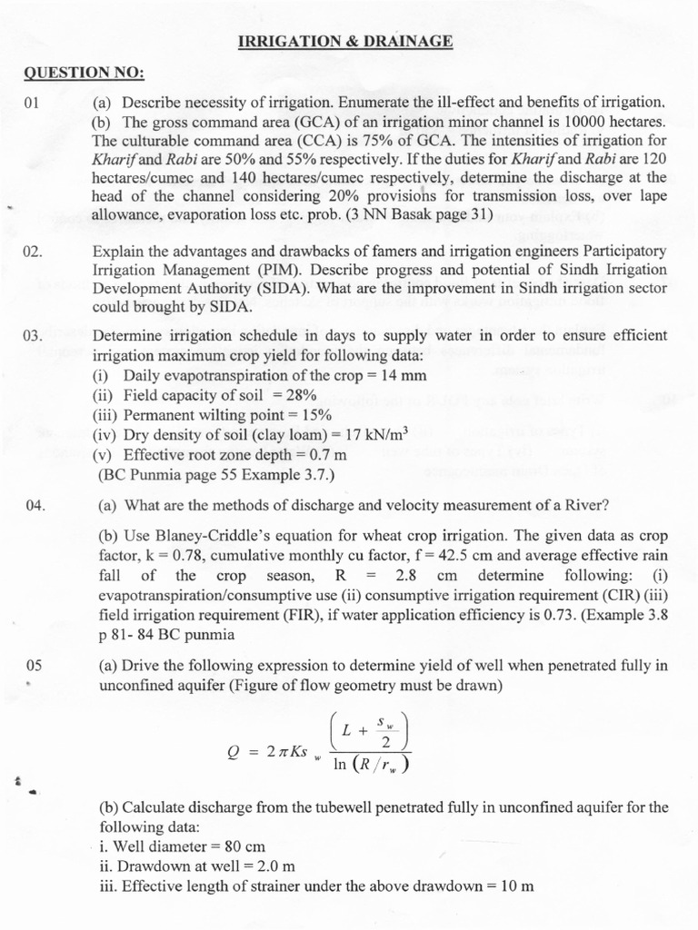 Irrigation & Drainage + Desighn of Hydraulic Structures | PDF ...