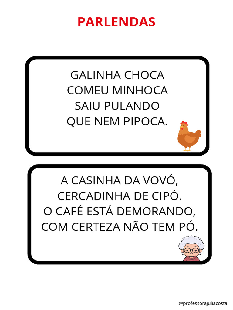 Parlendas fatiadas - | PDF