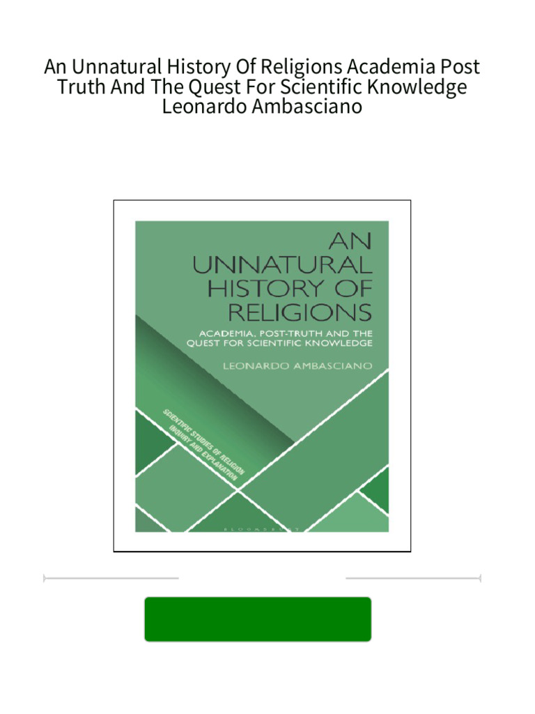 [FREE PDF sample] An Unnatural History Of Religions Academia Post Truth