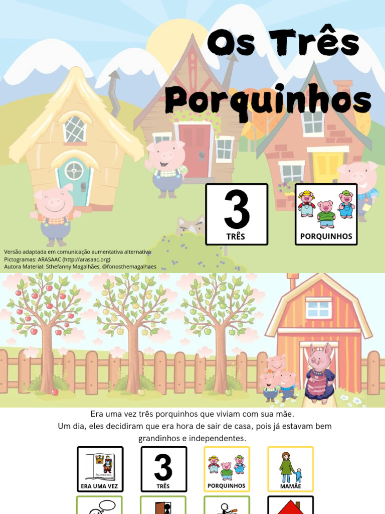 Três Porquinhos: História Adaptada | PDF