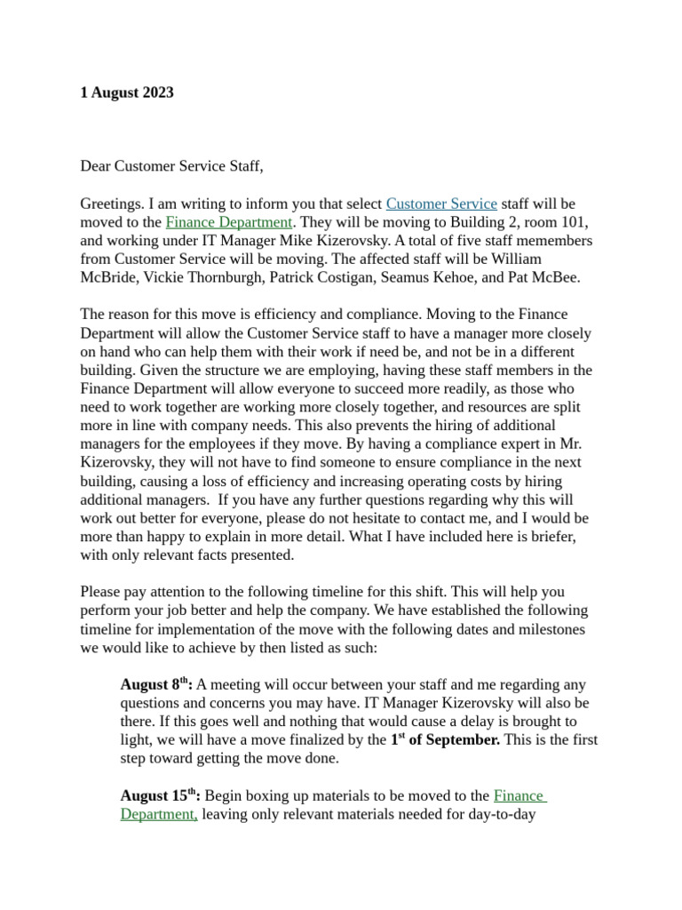 Task2 Deliverable2 Email Revised | PDF | Business