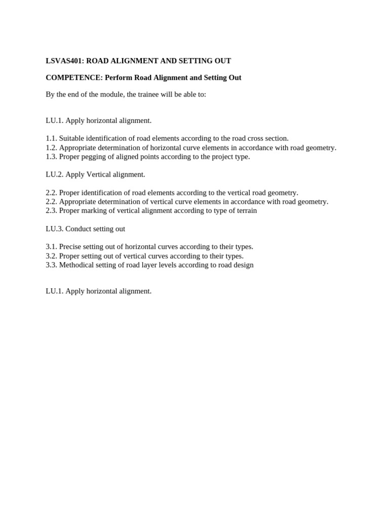 RAOD ALIGNMENT & SETTING OUT | PDF | Road | Contour Line