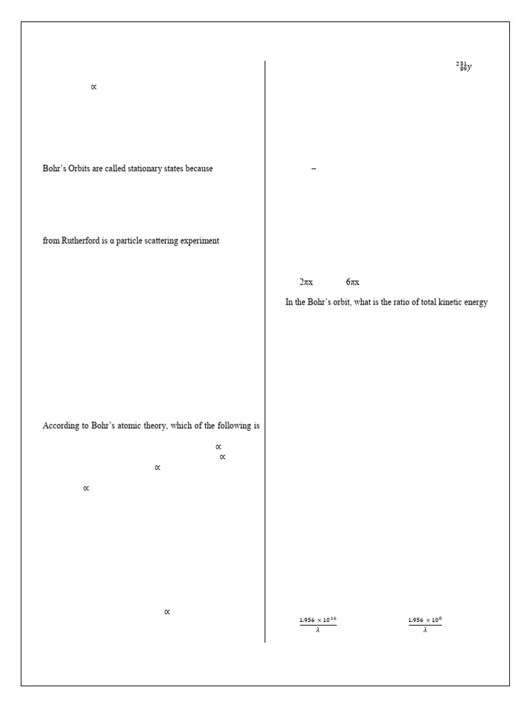 Structure of Atom: Key Concepts and Questions | PDF | Electron | Atomic ...
