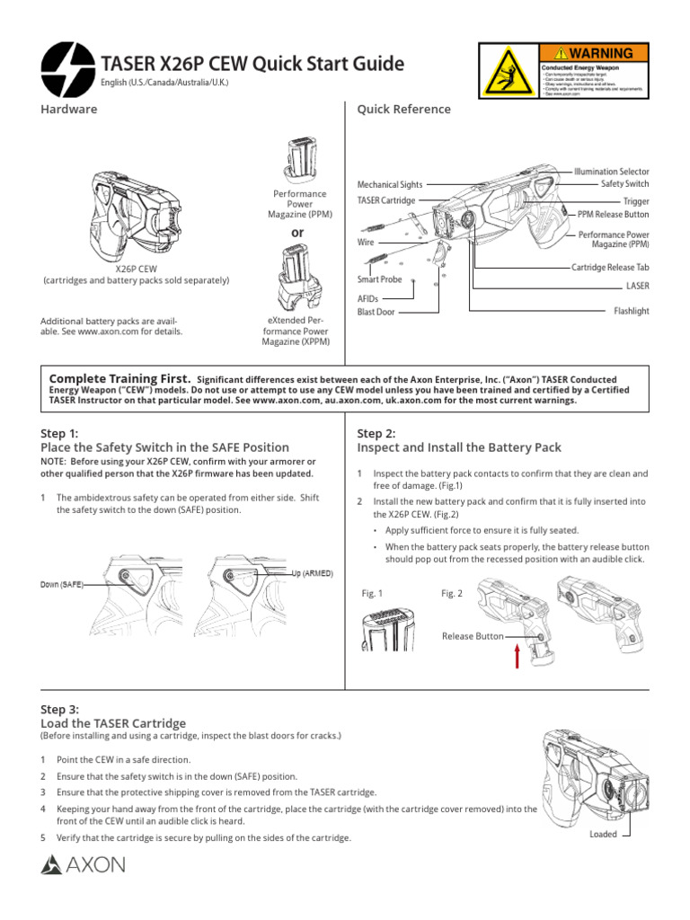 TASER X26P Setup and Operation Guide | PDF | Taser | Switch