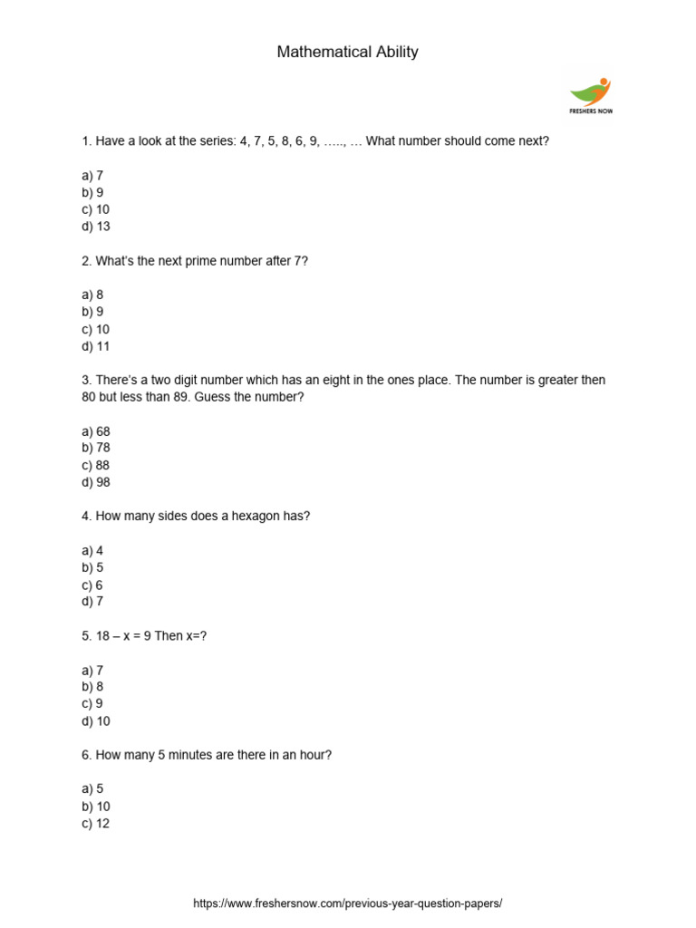 DU Non-Teaching Mathematical Ability Question Paper | PDF | Area ...