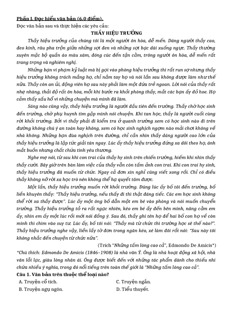 THẦY HIỆU TRƯỞNG | PDF