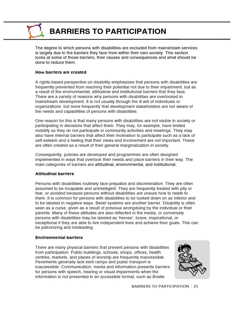PM - C - Barriers To Participation - 171107 | PDF | Disability | Social ...