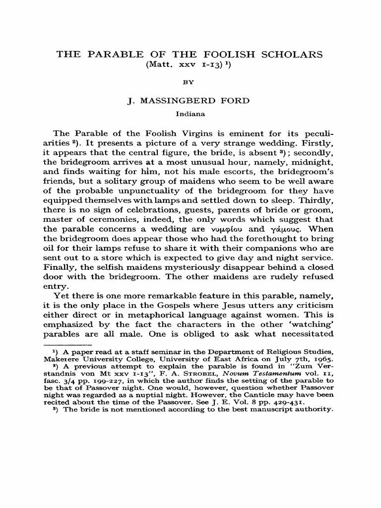 Insights on the Foolish Virgins Parable | PDF | Midrash | Torah