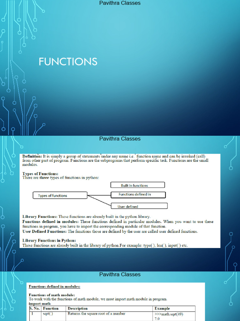 Functions & Python Review | PDF