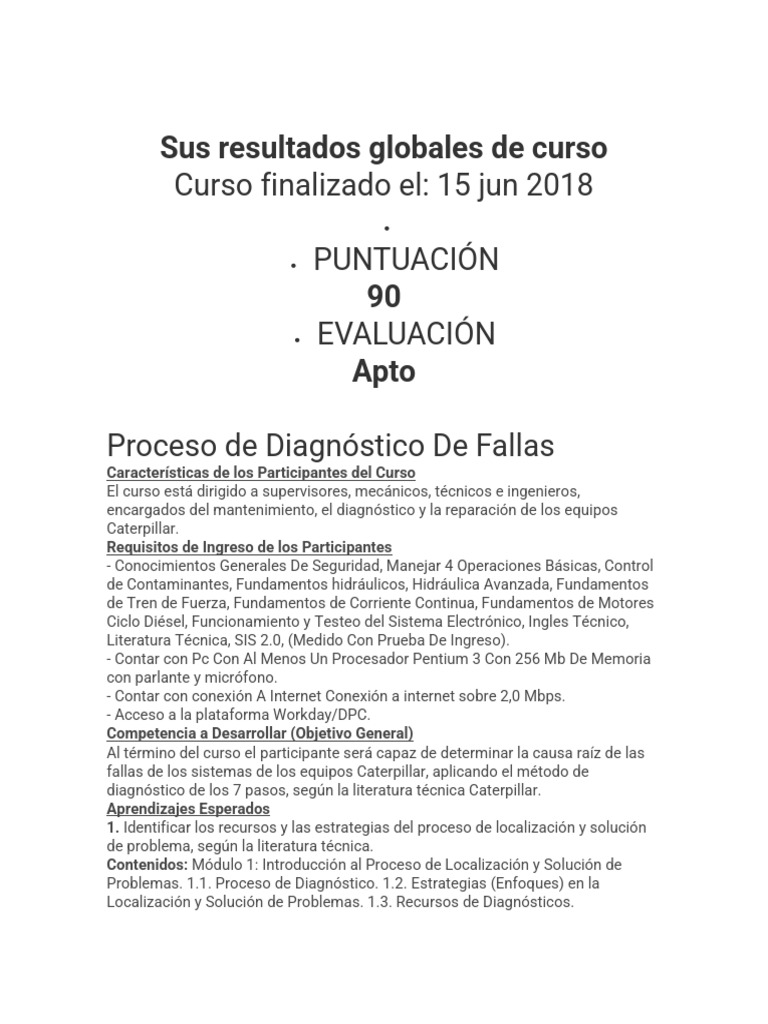Certificacion Analisis De Fallas Pdf Evaluación Cognición
