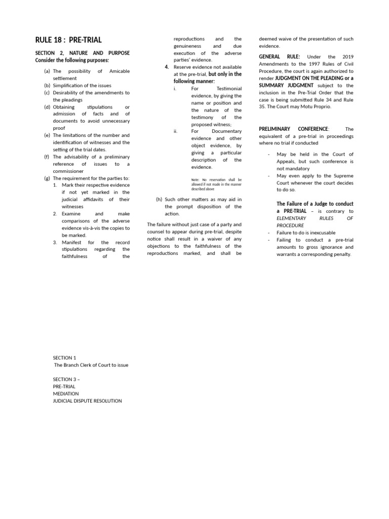 Rule 18 | PDF | Trials | Judgment (Law)